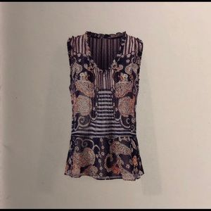cabi (sheer) peplum blouse, size s
